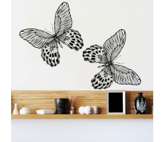 Samolepka na zeď - 2 černí motýli
