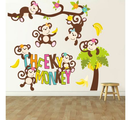 Samolepka na zeď - Cheeky monkey