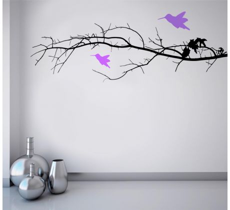 Samolepka na zeď - Branch and Birds