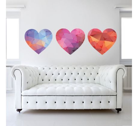 Samolepka na zeď - Color Hearts