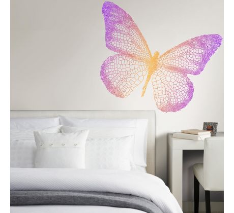 Samolepka na zeď - Duhový motýl