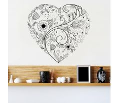 Samolepka na zeď - Floral heart