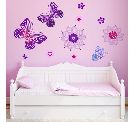 Samolepka na zeď - Kouzelní motýlci