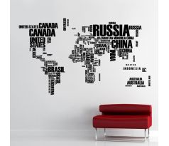 Samolepka na zeď - Mapa světa