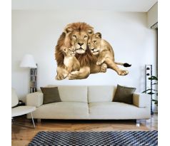 Samolepka na zeď - Lví rodinka