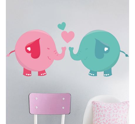 Samolepka na zeď - Love Elephant