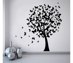 Samolepka na zeď - Motýlí strom