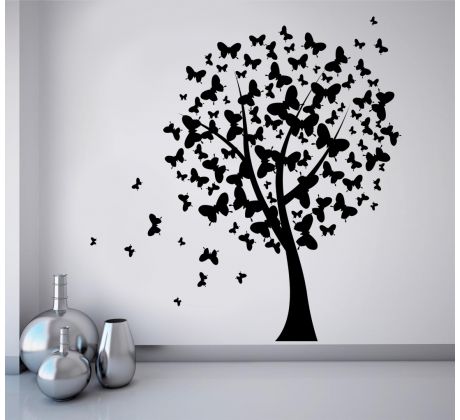 Samolepka na zeď - Motýlí strom