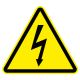 Samostatná značka symbolu - Nebezpečí úrazu elektrickým proudem