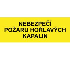 Samostatná textová značka - Nebezpečí požáru hořlavých kapalin