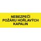 Samostatná textová značka - Nebezpečí požáru hořlavých kapalin