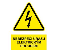 Samostatná značka - Nebezpečí úrazu elektrickým proudem