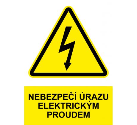 Samostatná značka - Nebezpečí úrazu elektrickým proudem