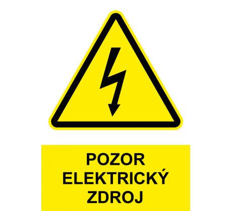 Samostatná značka - Pozor - Elektrický zdroj