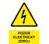 Samostatná značka - Pozor - Elektrický zdroj Samolepka 150x210mm