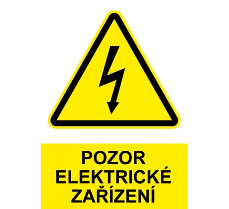 Samostatná značka - Pozor - Elektrické zařízení