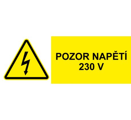 Samostatná značka - Pozor napětí 230V