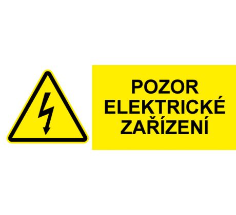 Samostatná značka - Pozor - Elektrické zařízení