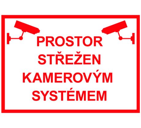 Samostatná značka - Prostor střežen kamerovým systémem