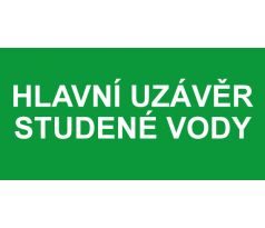 Samostatná textová značka - Hlavní uzávěr studené vody