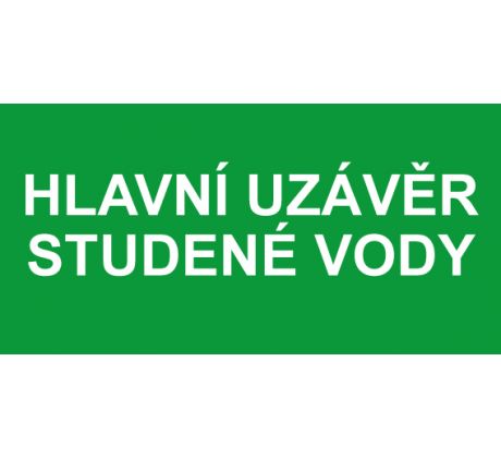 Samostatná textová značka - Hlavní uzávěr studené vody