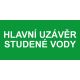 Samostatná textová značka - Hlavní uzávěr studené vody