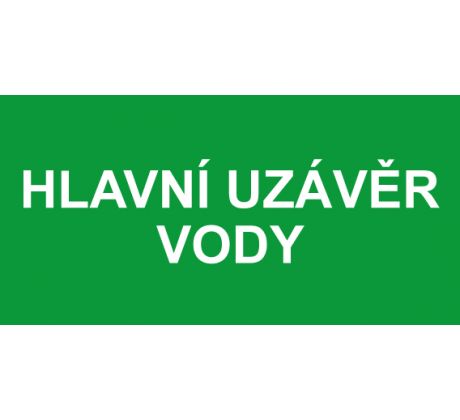 Samostatná textová značka - Hlavní uzávěr vody