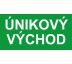 Samostatná textová značka - Únikový východ Samolepka 200x100mm
