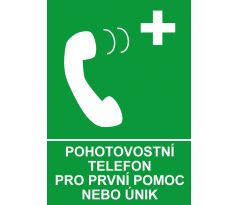 Samostatná značka - Pohotovostní telefon pro první pomoc nebo únik