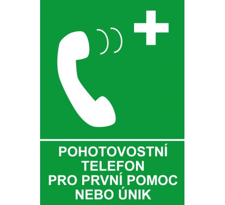 Samostatná značka - Pohotovostní telefon pro první pomoc nebo únik
