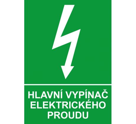 Samostatná značka - Hlavní vypínač elektrického proudu