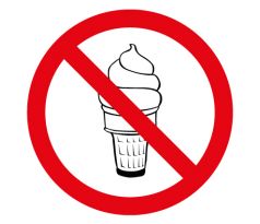 Samostatná značka symbolu - Zákaz vstupu se zmrzlinou
