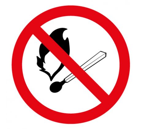 Samostatná značka symbolu - Zákaz vstupu a manipulace s otevřeným ohněm