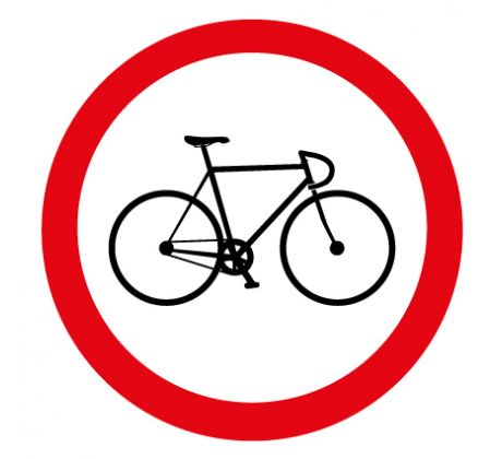 Samostatná značka symbolu - Zákaz vjezdu na kole