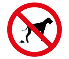 Samostatná značka symbolu - Zákaz venčení psů
