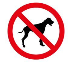Samostatná značka symbolu - Zákaz vstupu se psem