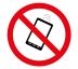 Samostatná značka symbolu - Zákaz používání mobilního telefonu Samolepka 150x150mm