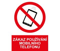 Samostatná značka - Zákaz používání mobilního telefonu